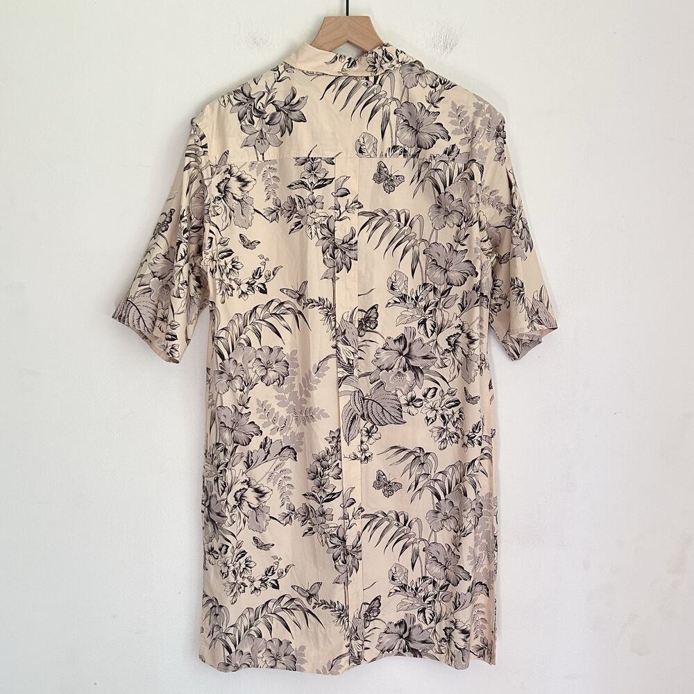 Etro Floral Short Sleeve Cotton Dress Cream Size 46/10 - Picture 5 of 8